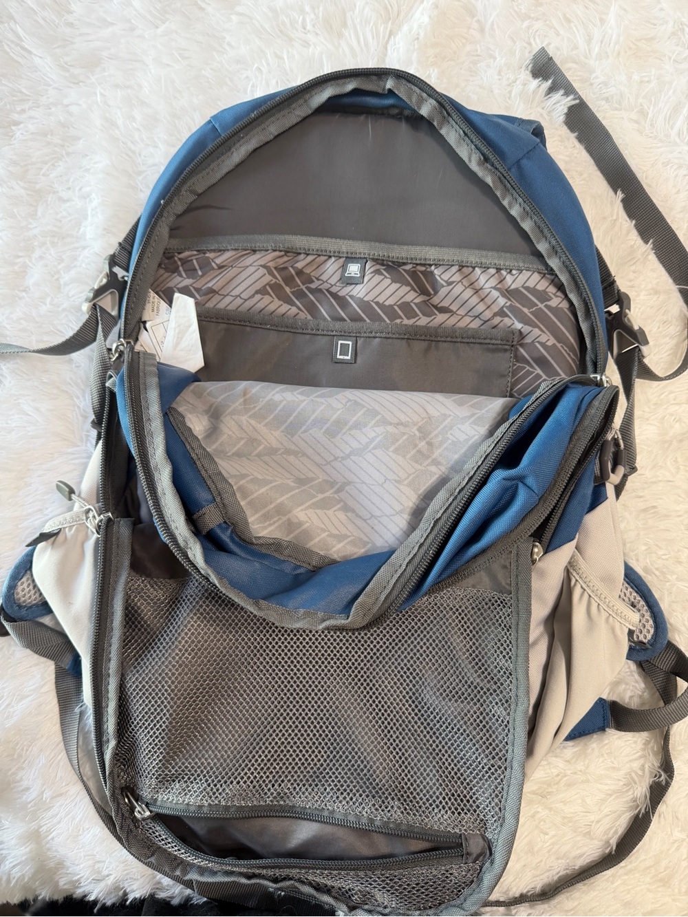 Blue and Gray unisex Backpack - Columbia Travel Daypack